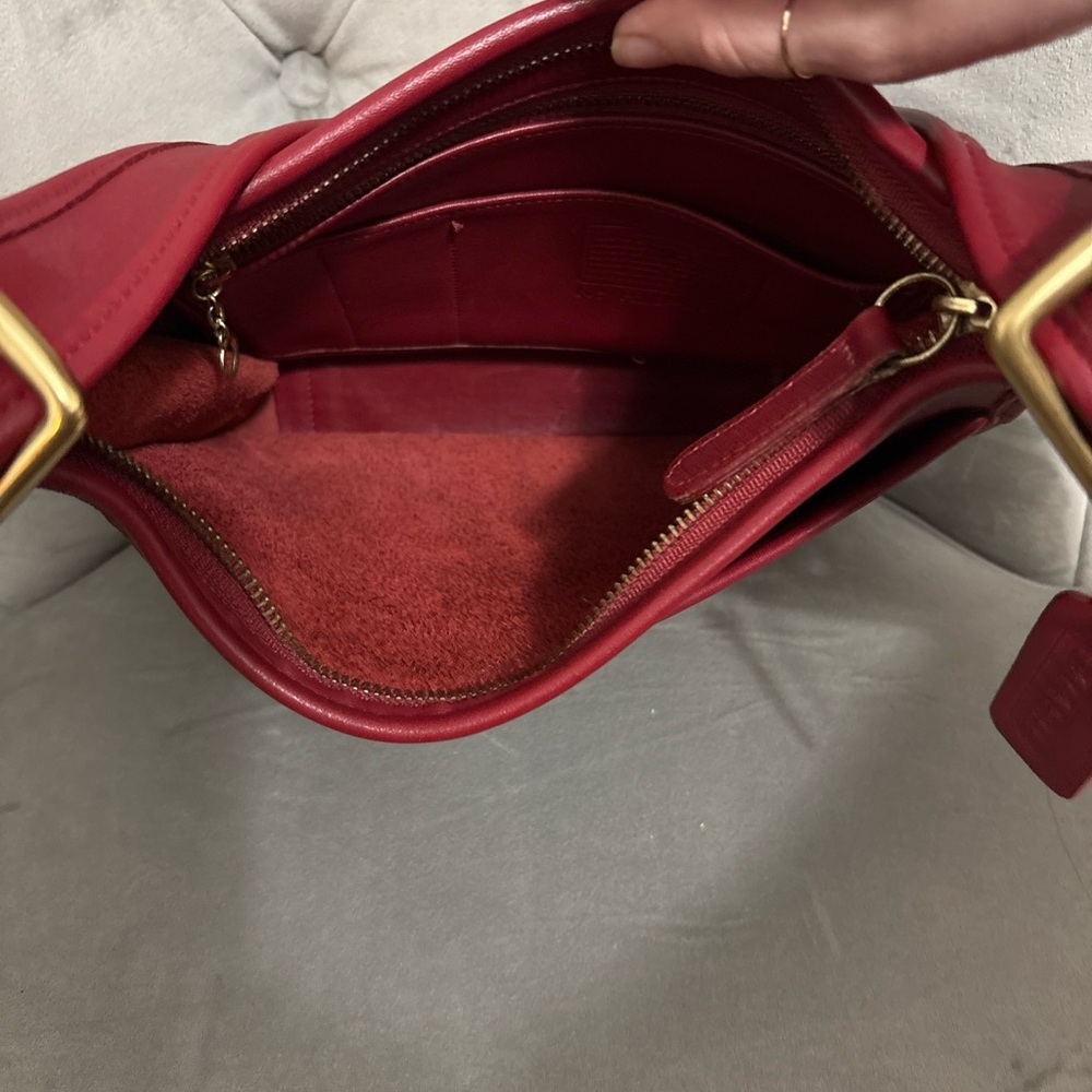 RARE RED Coach Legacy Zip Shoulder Bag 9966 - Picture 7 of 11